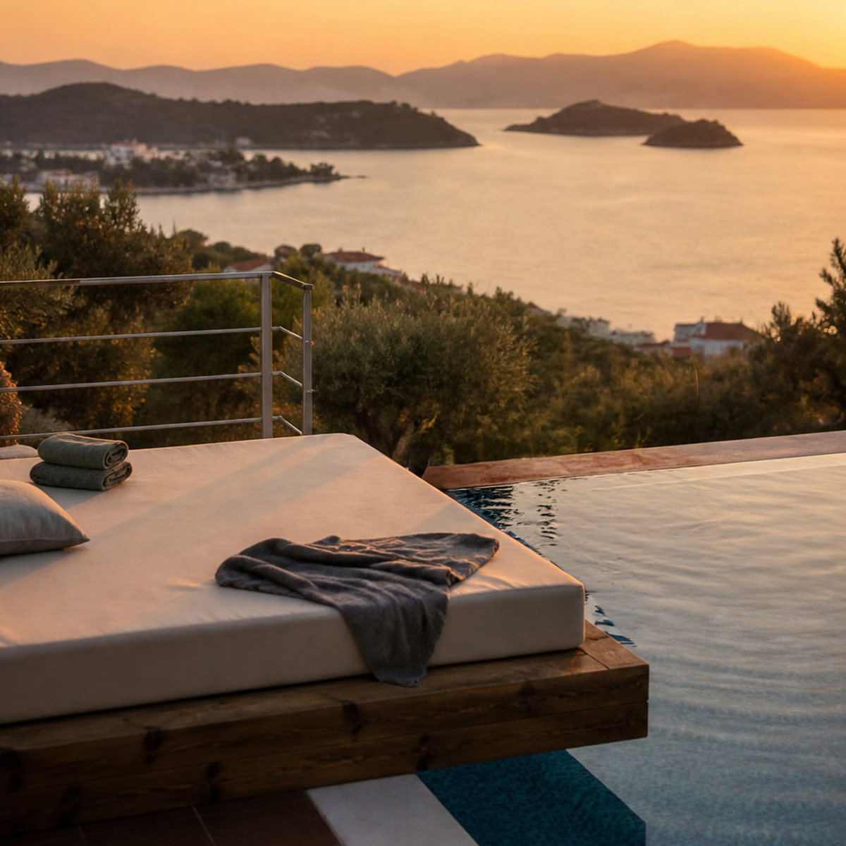 Private villa in Skiathos with infinity pool and sea view